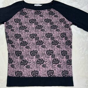 Ricki's Pink and Black Floral Knit Top